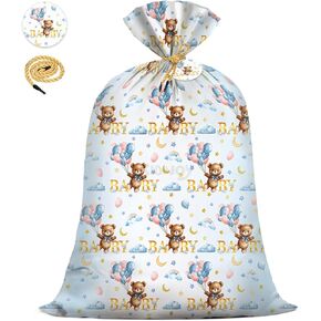 Kidajoy Extra Teddy Bear Gift Facs Baby Shower Jumbo يمكننا أن ننتظر حقيبة هدايا بلاستيكية صغيرة للفتيات الفتيات المولودات حديثي الولادة تفضل الزخارف 56 *