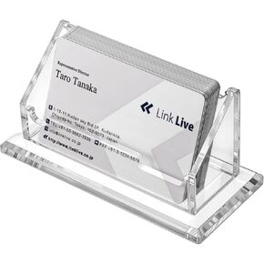 Sibba Business Card Holder Clear Acrylic Horizontal Business Cards Display Stand Desktop 1 Slots Business Card Holders Desk Name Cards Exhibition Organizer for Women and Men Home Office