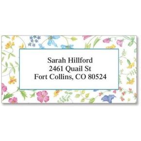 Delicate Floral Border Personalized Return Address labels- Set of 144 1-1/8" x 2-1/4" Self-Adhesive, Flat-Sheet labels, By Colorful Images