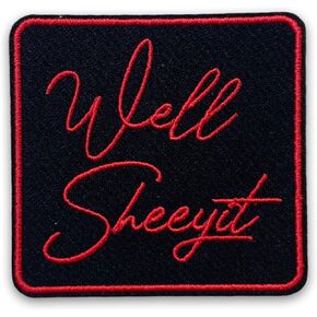 Well Sheeyit Patch 3 Inches Trendy Western Cowgirl Cowboy Funny Saying Quote Iron On/Sew On Embroidery Fabric Applique Patches for Trucker Hats Clothes Backpack DIY Accessories Friends Mom Gifts