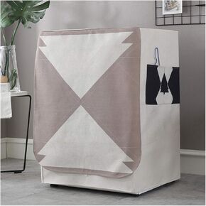 Appliance Dust Cover Washing Machine Cover, 3 Sides Wrapping, Fabric Thick Cotton Linen Drum Washing Machine Dustproof, Waterproof and Sunscreen Cover Dust Cover for Home Appliances(A)