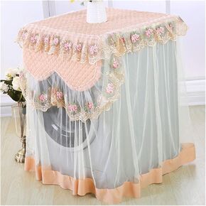 Appliance Dust Cover Roller Washing Machine Cover ，Fabric Lace Automatic Drum Washing Machine Cover European pastoral 60*60*85CM(23.6*23.6*33.4IN) Dust Cover for Home Appliances(A)