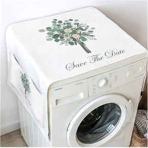 Appliance Dust Cover Washing Machine Cover，Cotton and Linen Fabric Art Modern and Simple,Waterproof UV and Dust Resistant Washing Machine Cover Dust Cover for Home Appliances(B)