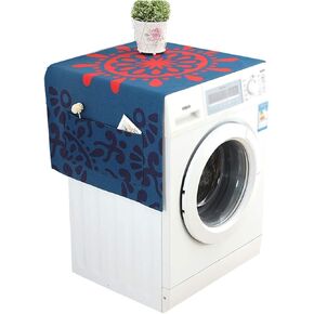 Appliance Dust Cover Washing Machine Cover ，Single Door Refrigerator Cover Dust Cover，with Side Storage Pockets Kitchen Refrigerator Appliance Protector Dust Cover for Home Appliances(B)