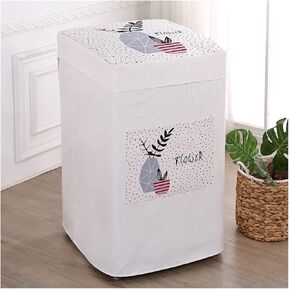 Appliance Dust Cover Washing Machine Cover，Sunscreen Cover automatic pulsator Washing machine cover , Protector UV and Dust Resistant Cotton Linen Cloth Art Cover Dust Cover for Home Appliances(A)