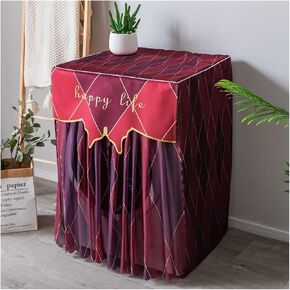Appliance Dust Cover Washing Machine Cover，Light Luxury Lace Drum Washing Machine Cover， for Washing Machine Sunscreen Cover Dustproof Protector Dust Cover for Home Appliances(C,Large)
