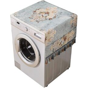 Appliance Dust Cover Washing Machine Fridge Dust Cover, with Storage Bag for Refrigerator and Washing Machine，European Style Jacquard High-end Simple Cover Towel Dust Cover for Home Appliances(B)