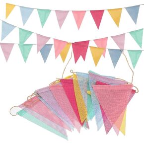 48Pcs Pennant Banner Flags, 52Ft Colorful Triangle Banners, Multicolor Bunting String Triangle Garland Flags for Birthdays Easter Classroom School Carnival Outdoor Party Decorations