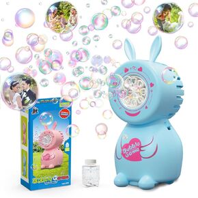 PANACARE Bunny Bubble Machine, Children's Bubble Blowing Toy with Bubble Solution/8 Holes/8000+ Bubbles/Minute, Portable Bubble Machine Outdoor Automatic Bubble Toy, for Party Wedding Easter Gift