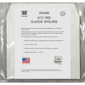 Acid Free Glassine Envelopes 30 Bags 9 1/2 x 11 Inches