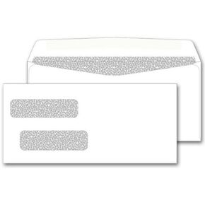 Self Seal Double Window Envelope - 9 x 4 1/8, 250 Envelopes