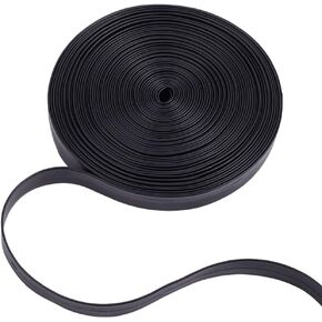 10.94 Yards Fold Over Faux Leather Trim, 5/8 Inch(1.5cm) Wide Brown Foldover Leather Strap Flat Leather Cord String PU Leatherette Strips Trim Ribbon for DIY Crafts Making