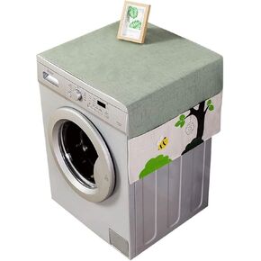 Appliance Dust Cover Washing Machine Cover ，Dust Cover Towel for Drum Washing Machine， Protector UV and Dust Resistant Cotton Linen Cloth Art Cover Towel Dust Cover for Home Appliances