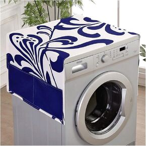 Appliance Dust Cover Fridge Dust Cover Multi-Purpose Washing Machine Top Cover, Nordic Style Drum Washing Machine Cover Towel with Storage Bag Dust Cover for Home Appliances(A)