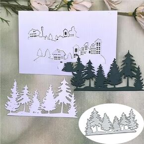 6pcs/Set Trees Metal Die Cuts Cutting Dies, Trees Frame Cutting Dies Paper Cards Cutting Dies Cut Stencils for DIY Embossing Card Making Book Tags Decorative Paper Dies Scrapbooking