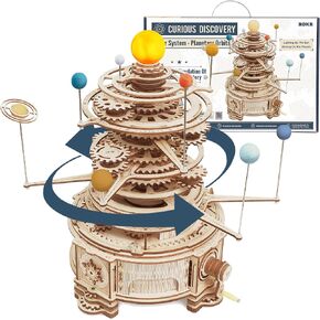 ROKR 3D Wooden Puzzles for Adults-Orrery Solar System Model Kit-Crafts for Adults Teens-Gift for Father's Day