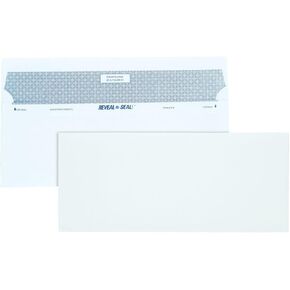 Quality Park Reveal-N-Seal Security Tinted Envelope, #10, Commercial Flap, Self-Adhesive Closure, 4.13 x 9.5, White, 500/Box