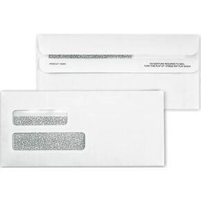 Double Window Confidential Envelope Self-Seal - 9 x 4 1/8, 1,000 Envelopes
