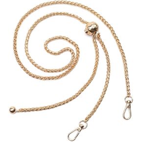 51 Inch Thin Metal Chain Strap | Adjustable Replacement for Shoulder & Crossbody Bags | Lightweight Buckle Design