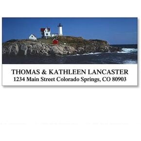 Lighthouse At York Deluxe Return Address Labels - Set of 144 1-1/8" x 2-1/4" Self-Adhesive, Flat-Sheet labels