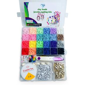 MALIHUB 24 Color Bracelets Making and Jewelry Making Kit. Cute Beads, Flate Beads, Letter Beads, Spacer Beads and Elastic Thread. Great Creativity for Jewelry for Children and Adults Friendly.