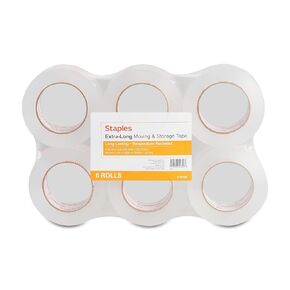 Staples شريط تعبئة وتخزين Staples Extaples ، 1.88 بوصة W × 109 ياردة ، واضحة ، 12/كرتون (ST61008/52208VS)