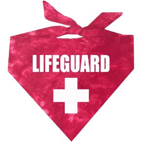 Lifeguard Summer Dog Bandana (53 Red Scrunch, One Size)
