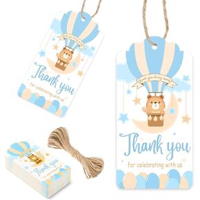 50 pcs Sweet Honey Bee Thank You Tags with Sring for Gender Reveal Party, Oh Baby Shower, Winnie Bear Birthday Parties, Wedding