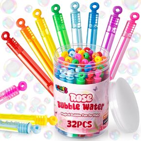 Lovestown 32PCS Mini Bubble Wands ، 8 أنماط فقاعات ديناصور للألعاب الصغار في صندوق الكنز لصالح الحفلات Goodie Bag Stuffers الفصول الدراسية