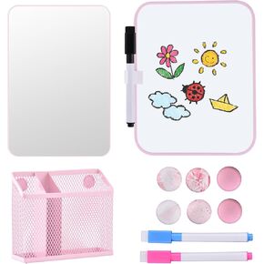 Locker Accessories Kit with Locker Shelf, 13PCS Locker Accessories for Girls with Magnetic Whiteboard, Magnetic Mirror, Pen Holder, Dry Erase Markers and Magnets, Back to School Essentials