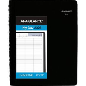 At-A-Glance 2026 Planner ، Daily ، Four Person Group Planner ، 8 "× 11" ، كبير ، ربع ساعة ، Dayminder ، Black (G5600026)