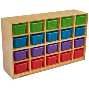 Childcraft Mobile Cubby Unit, 20 Translucent Color Trays, 47-3/4 x 14-1/4 x 30 Inches