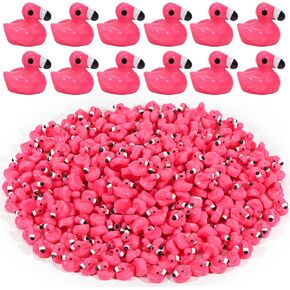 100 Pcs Mini Resin Flamingo Ducks, Pink Flamingo Figurine Tiny Animal Figures for DIY Garden Landscape Aquarium Hide and Seek Dollhouse Birthday Party Gifts