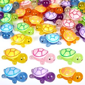 36 Pcs Luminous Large Turtle Glow in The Dark Resin Turtle Resin Sea Animal Miniature Glow in The Dark Figurines Statue for Dollhouse Micro Landscape Fairy Garden DIY Craft Decor