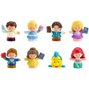 Fisher-Price Disney Princess Toddler Toys Little People Prince and Princess Figure Pack, 8 Pieces