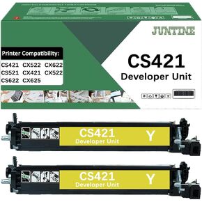 CS421 Developer Unit Replacement for Lexmark CS421 Developer Unit Compatible with Lexmark CS421 CX522 CX622 CS521 CX421 CX522 CS622 CX625 Printers(2-Pack) (Black)