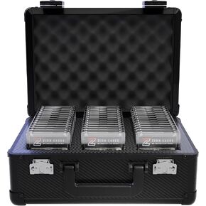 Slab Case X Color Rush Graded Card Case; The Original Slab Case for Graded Cards; Fits PSA, BGS, HGA, and CSG Graded Trading Card Slabs; Ideal Travel Storage Solution; (Carbon Fiber Black)
