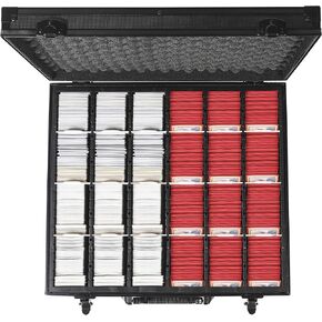 D DACCKIT Trading Card Storage Box with Dividers，Baseball Card Storage Box Holds 6000+ Trading Cards