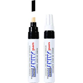 Uni-Ball Uni Paint PX-30 Oil-Based Paint Markers, Broad Line (8mm), Black, 2 Count