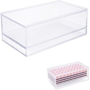 Empty Mahjong Case for 1.2"×0.9"×0.5" American Mahjong Tiles and Mahjong Cards, Acrylic,Transparent Display Box for 160 Tiles Only (Case Only