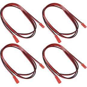 4Pcs JST Plug Connector Cable 2Pin Male to Female Extension Cable Compatible with RC Model Car Retrofitting Radio Control 22AWG 100cm