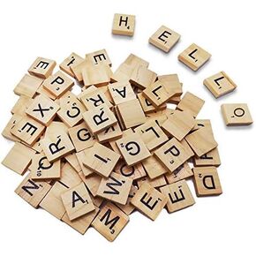 100pcs الحرف الخشبي البلاط الخبراء خربشة البلاط-رسائل مربعة للحرف اليدوية-حرف البلاط-ديكور هدايا الخشب