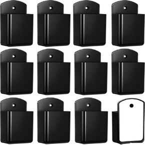 Leinuosen 12 Pcs Remote Control Holder Wall Mount Self Adhesive TV Controller Holder Black TV Remote Organizer Wall Pen Organizer for Home Office School Storage Accessories