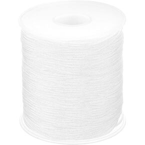 uxcell Braided Lift Shade Cord, 1.5mm 164 Yards Roman Shades Cord Braided Nylon Cord String Necklace Bracelet String Cord for Roman Blind Shade Rollers DIY Craft, White