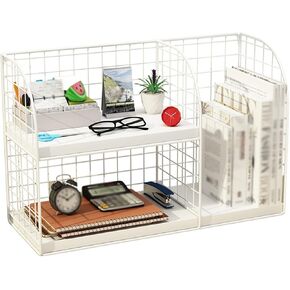 Book Shelf Desktop Storage Rack Office File Storage Rack 2-Tier Desk Bookshelf Finishing Rack Bookshelves and Bookcases