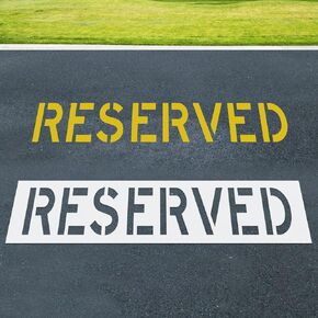 12" x 72.8" Reserved Stencil – 12" Letter Height Foldable Silicone Parking Lot Stencil – Large Reusable Curb & Pavement Marking Template for Asphalt & Concrete