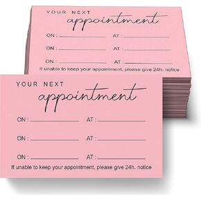 RXBC2011 Appointment Reminder Cards for Beauty Makeup Hair Nail Salon Barber Shop Restaurants Therapist Pack of 100 Type4 (pink)