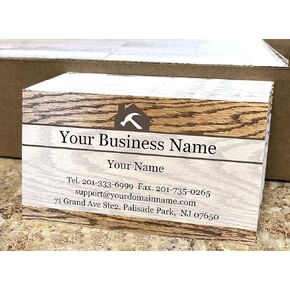Handyman, Carpenter, Remodeling, Construction Business cards - (100PCS to1000PCS)16pt (350gsm-Thick paper), Wood Panel Card