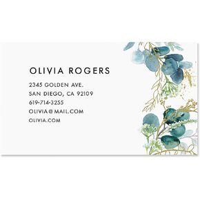 Colorful Images Eucalyptus Personalized Business Cards - 2" x 3 1/2", 250 Single Sided Custom Card Set Printed on Heavy Duty 80# Cover Paper Stock