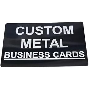 Generic 20, 50 or 100 Custom Laser Engraved Black Metal Personalized Business Cards Front and Back Sides 3.4in x 2.1in x .2mm